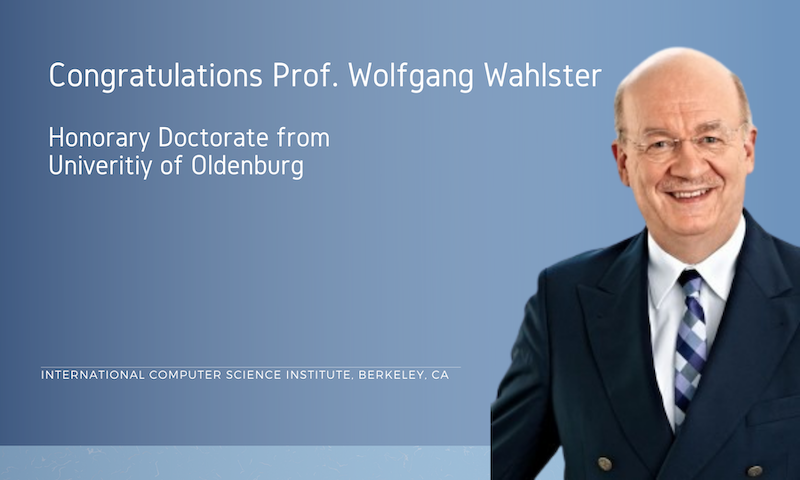 Wolfgang Wahlster, recipient of honorary doctorate from University of Oldenburg